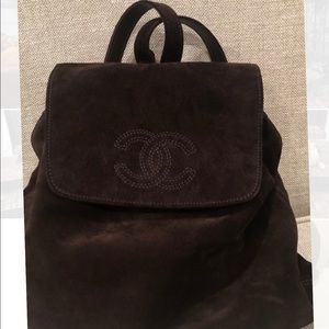 Chanel chocolate suede backpack